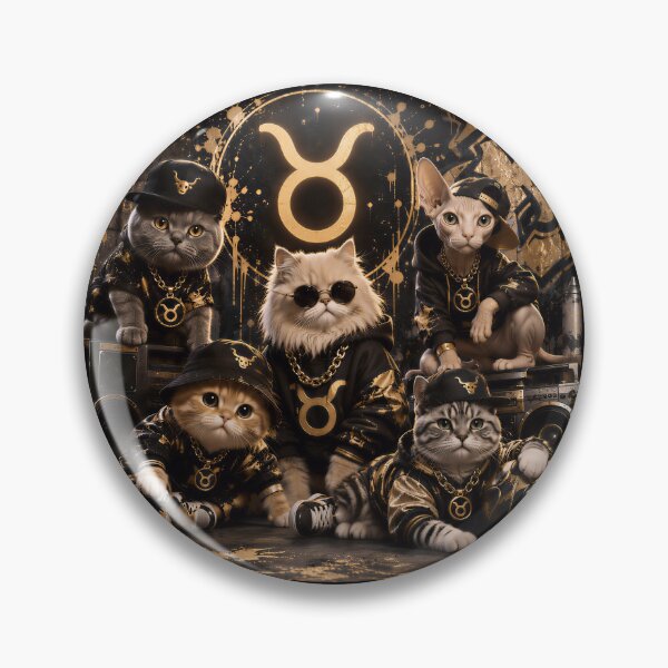Item preview, Taurus Cats Squad Gold Hip Hop Streetwear designed and sold by Soluna Studio.
