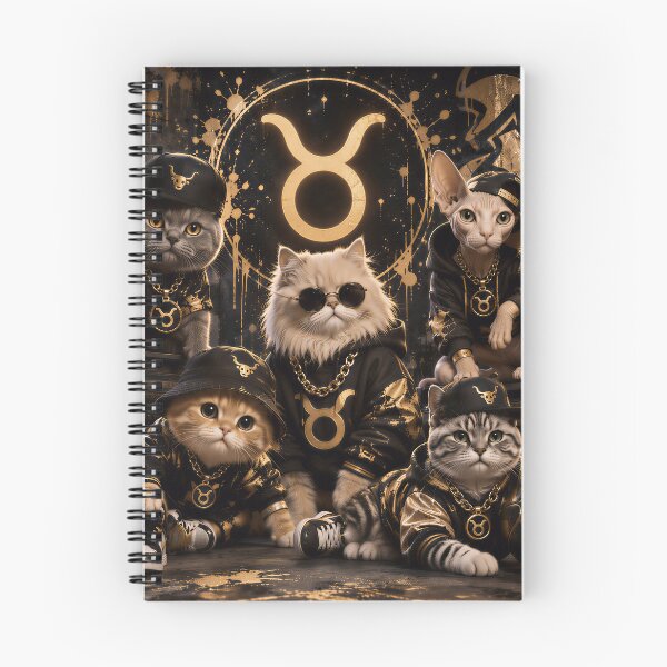 Item preview, Taurus Cats Squad Gold Hip Hop Streetwear designed and sold by Soluna Studio.