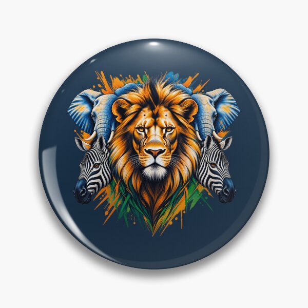 Item preview, African Wildlife Spirit Animal Art – Lion, Elephant & Zebra Tribal Illustration designed and sold by 'VARI'.