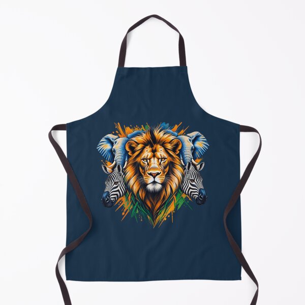 Item preview, African Wildlife Spirit Animal Art – Lion, Elephant & Zebra Tribal Illustration designed and sold by 'VARI'.