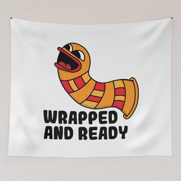 Item preview, Wrapped and Ready | Funny Worm Character designed and sold by Creatory.studio.