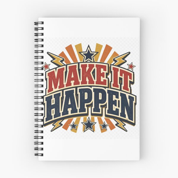 Item preview, Make It Happen Motivational Retro Typography designed and sold by TibbuTees.