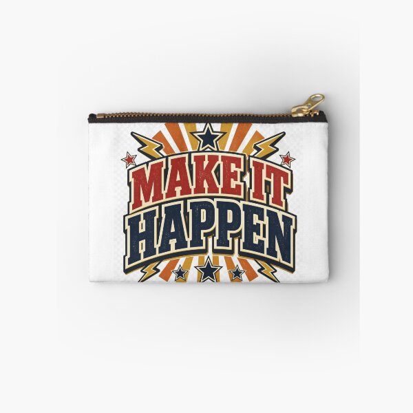 Item preview, Make It Happen Motivational Retro Typography designed and sold by TibbuTees.