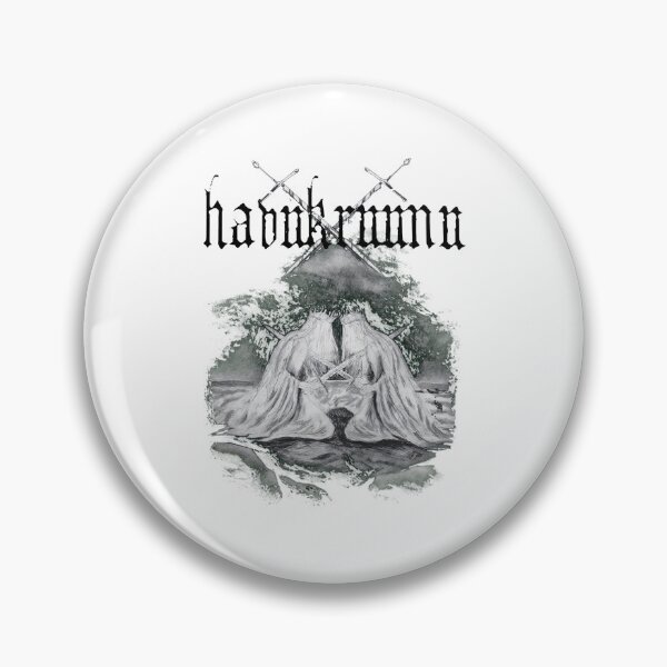 Item preview, haukruunn twin figures crossed swords dark aura designed and sold by GSURTO.