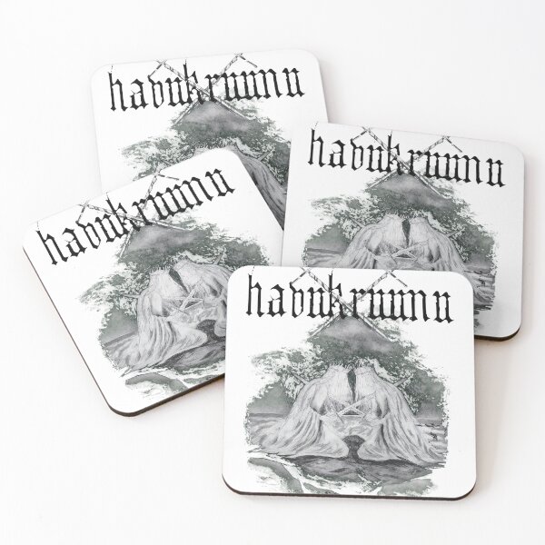 Item preview, haukruunn twin figures crossed swords dark aura designed and sold by GSURTO.
