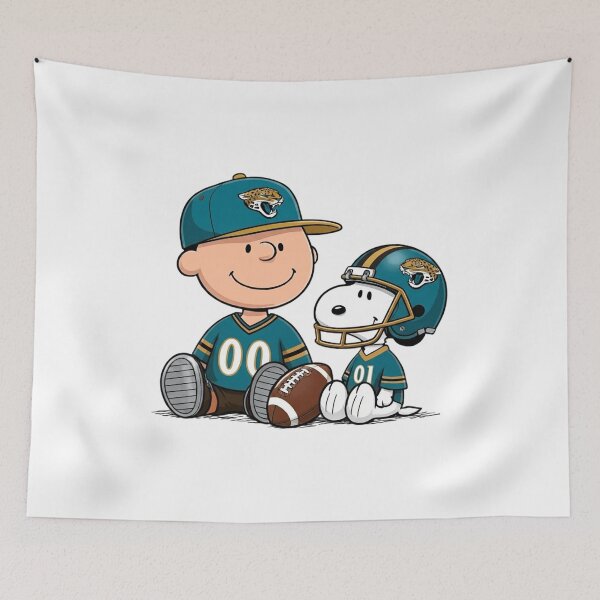 Item preview, Snoopy And Charlie Brown Jacksonville Jaguars Football Fan designed and sold by DamianRoy88.