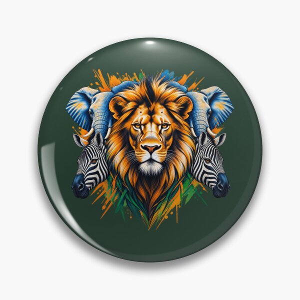 Item preview, African Wildlife Spirit Animal Art – Lion, Elephant & Zebra Tribal Illustration designed and sold by 'VARI'.