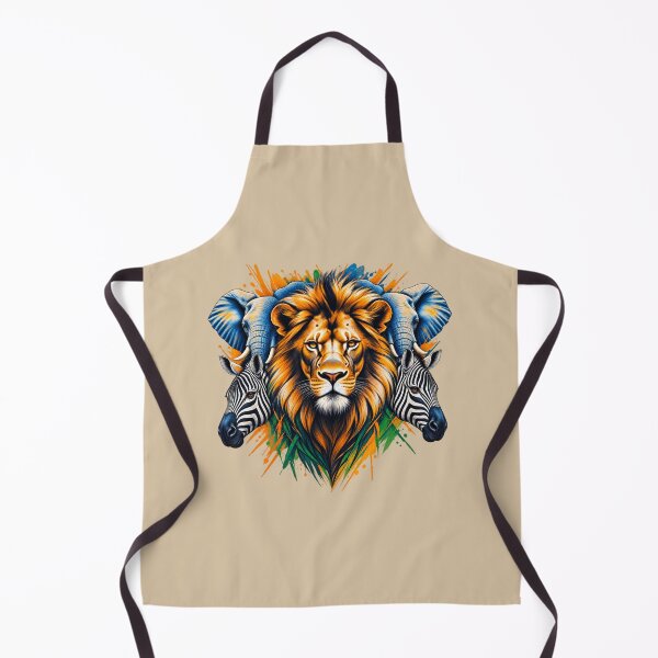 Item preview, African Wildlife Spirit Animal Art – Lion, Elephant & Zebra Tribal Illustration designed and sold by 'VARI'.