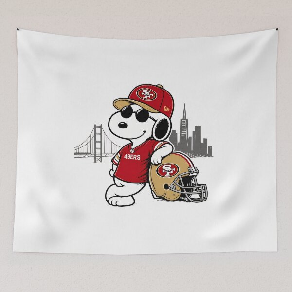 Item preview, 49ers Fan Snoopy Helmet City Bridge Graphic designed and sold by GrimVibeArts.
