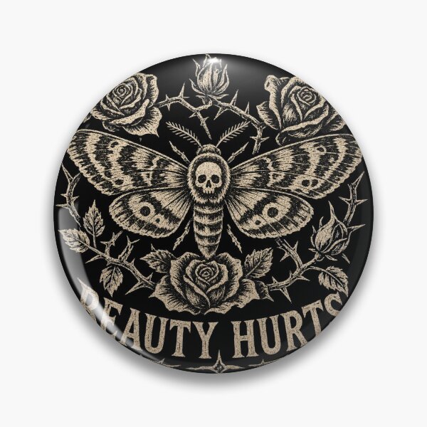 Item preview, Beauty Hurts - Gothic Death's Head Moth & Rose Illustrationิ designed and sold by Modern Antique Atelier .