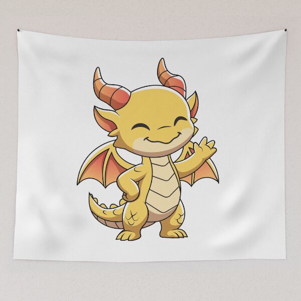 Item preview, Cute Happy Baby Dragon Cartoon Waving Vector designed and sold by Rupesh-Art26.