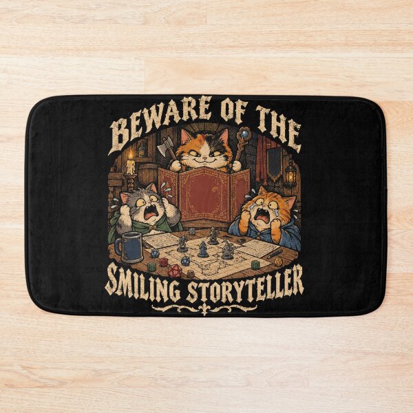 Item preview, Beware Of The Smiling Storyteller Cats Tabletop Art TTRPG Humor designed and sold by Yellowriversss.