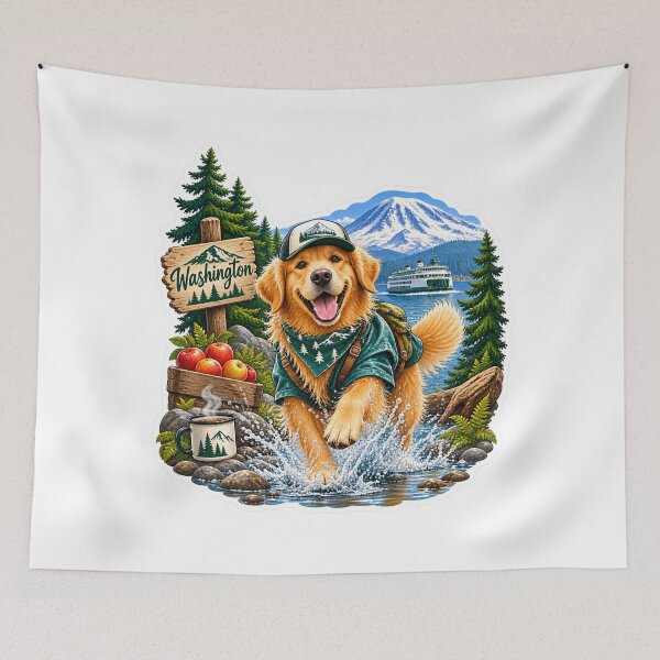 Item preview, Washington Evergreen Dog designed and sold by Whimspired By Paxx.