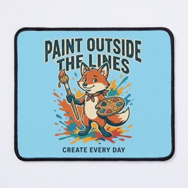 Item preview, Paint Outside the Lines – Creative Fox Illustration designed and sold by Dogandesighn.