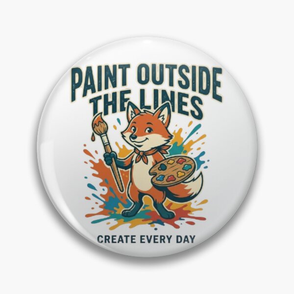 Item preview, Paint Outside the Lines – Creative Fox Illustration designed and sold by Dogandesighn.