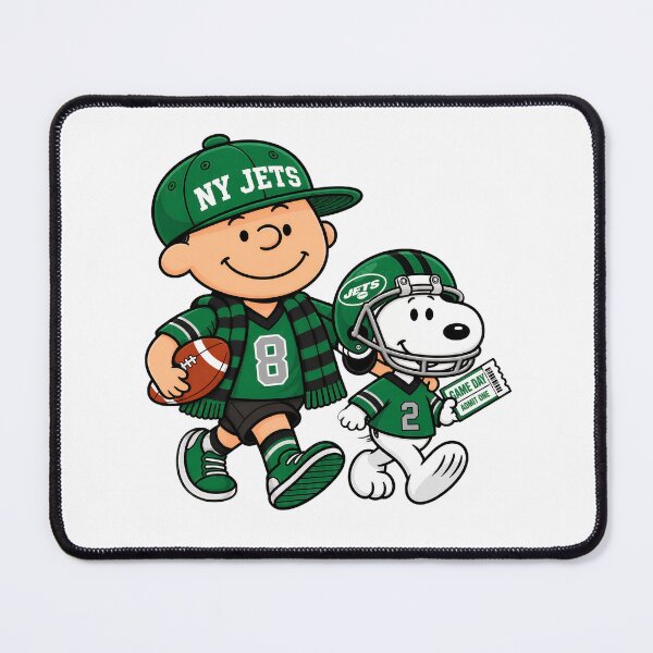 Item preview, NY Jets Charlie Brown Snoopy Game Day Football designed and sold by GrimVibeArts.