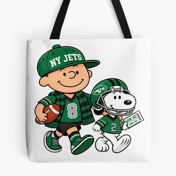 Artikelvorschau, NY Jets Charlie Brown Snoopy Spieltag Football entworfen und verkauft von GrimVibeArts.