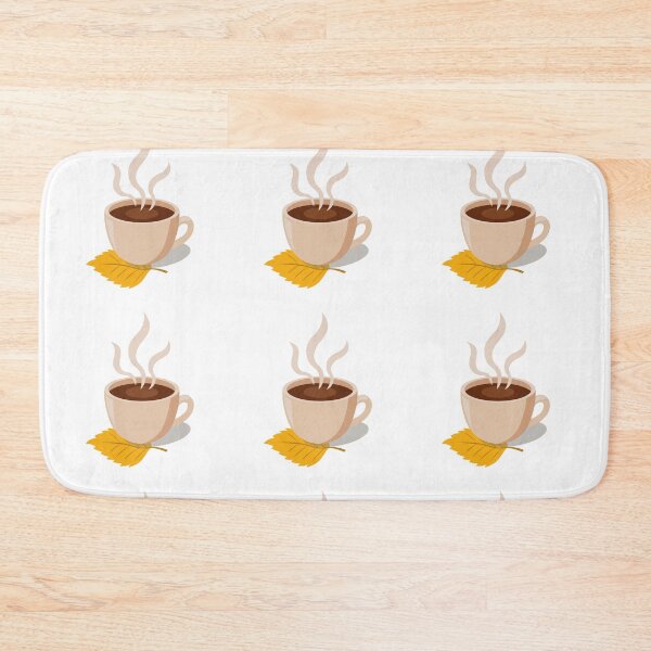 Item preview, Cozy Autumn Coffee Cup with Steaming Hot Drink and Fall Leaf Vector Art designed and sold by ElenMart.