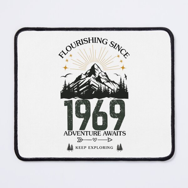 Item preview, 1969 Flourishing Since Mountain Adventure Birthday Design designed and sold by FlareCraftStudio.