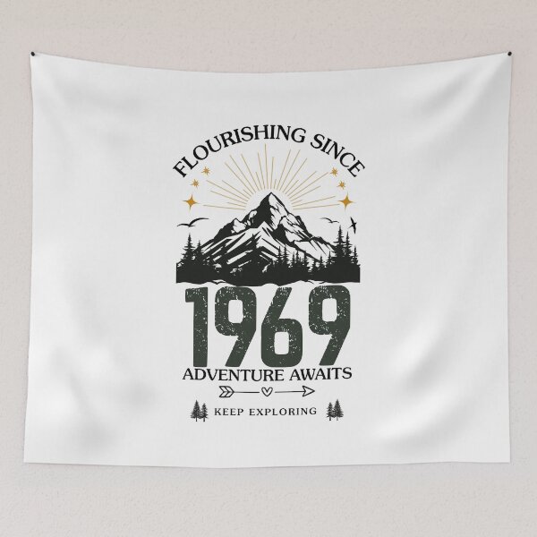 Item preview, 1969 Flourishing Since Mountain Adventure Birthday Design designed and sold by FlareCraftStudio.