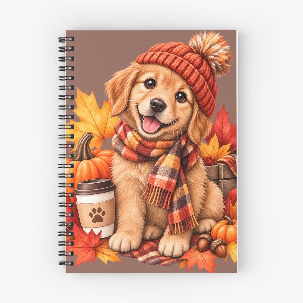 Item preview, Cozy Autumn Golden Retriever Puppy designed and sold by blankTeeShirt.