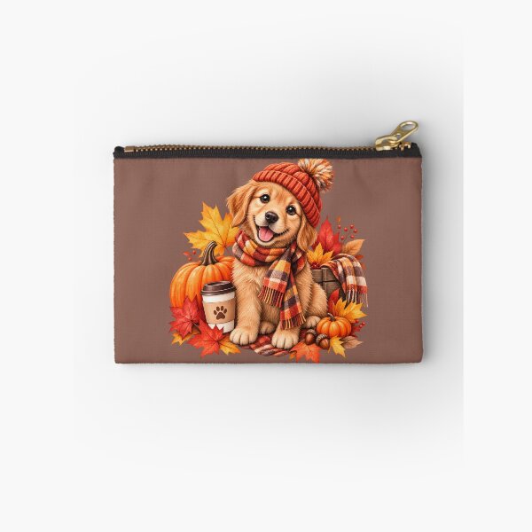 Item preview, Cozy Autumn Golden Retriever Puppy designed and sold by blankTeeShirt.