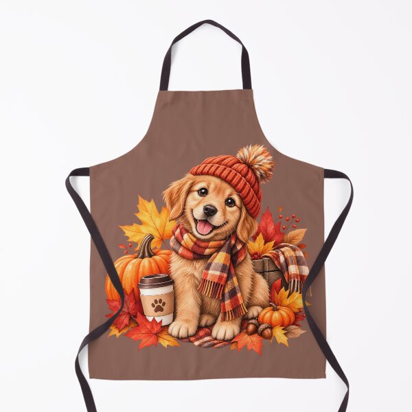 Item preview, Cozy Autumn Golden Retriever Puppy designed and sold by blankTeeShirt.