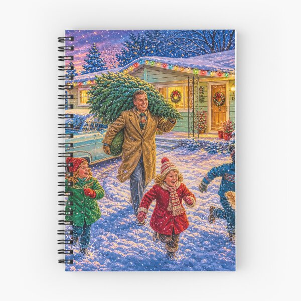 Item preview, 1950s Vintage Christmas Father Bringing Home the Family Tree designed and sold by acceleratorhams.