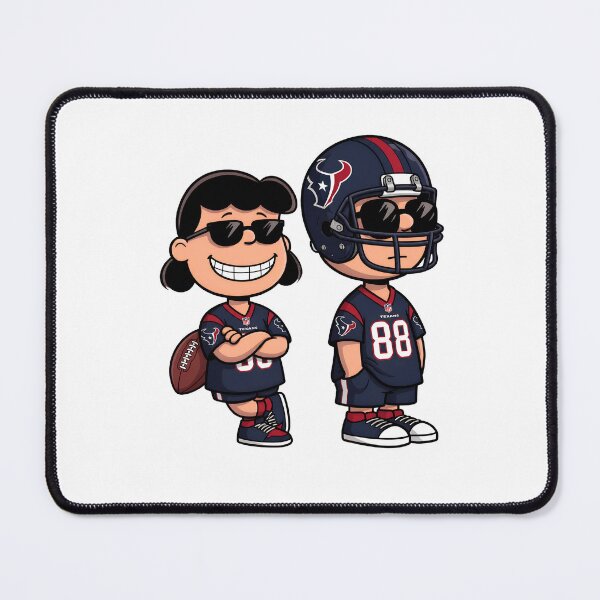 Item preview, Charlie Brown Snoopy Texans Football Cartoon  designed and sold by GrimVibeArts.