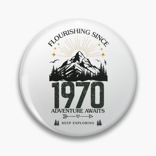 Item preview, 1970 Flourishing Since Mountain Adventure Birthday Design designed and sold by FlareCraftStudio.