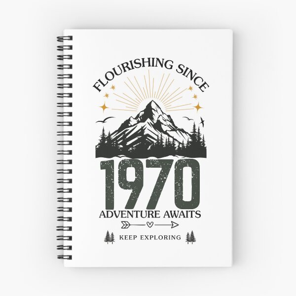Item preview, 1970 Flourishing Since Mountain Adventure Birthday Design designed and sold by FlareCraftStudio.