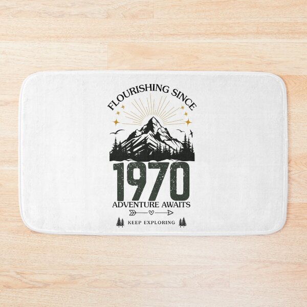Item preview, 1970 Flourishing Since Mountain Adventure Birthday Design designed and sold by FlareCraftStudio.