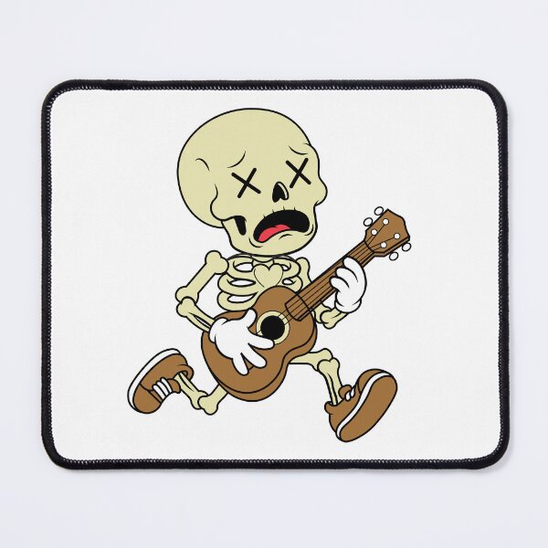 Item preview, Funny Running Skeleton Playing Guitar Cartoon Vector designed and sold by Rupesh-Art26.
