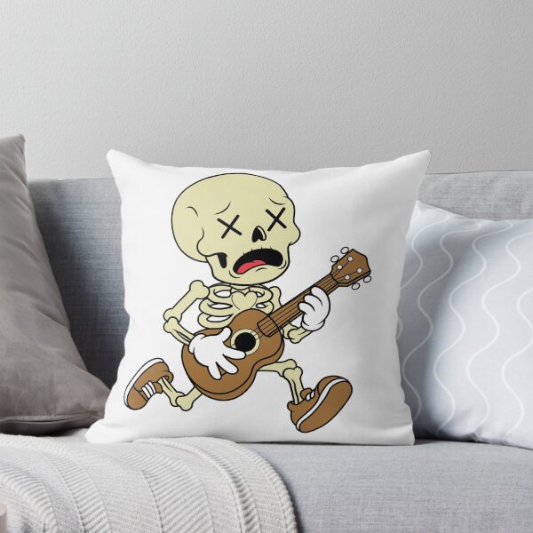 Item preview, Funny Running Skeleton Playing Guitar Cartoon Vector designed and sold by Rupesh-Art26.