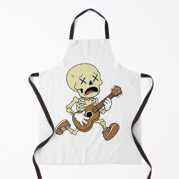 Item preview, Funny Running Skeleton Playing Guitar Cartoon Vector designed and sold by Rupesh-Art26.
