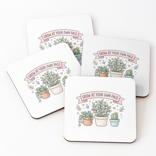 Item preview, Grow At Your Own Pace Aesthetic Potted Plants Self-Love designed and sold by KreatoLab.