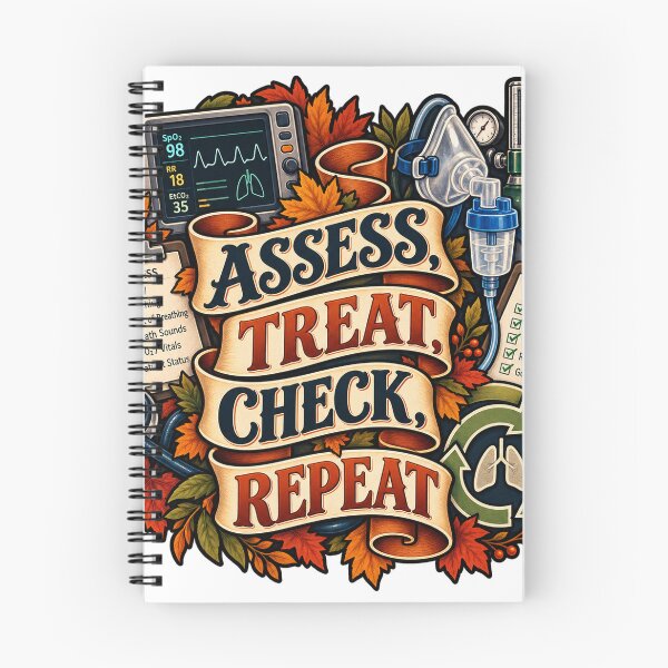 Item preview, Assess, Treat, Check, Repeat Respiratory Therapist designed and sold by supertae.