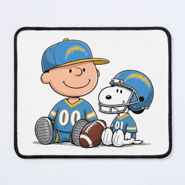Item preview, Snoopy And Charlie Brown Los Angeles Chargers Football Fan designed and sold by DamianRoy88.