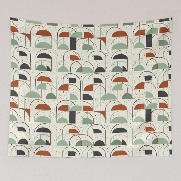Item preview, Boho Terrazzo Geometric Arch Pattern designed and sold by Ideeplyfeltit.