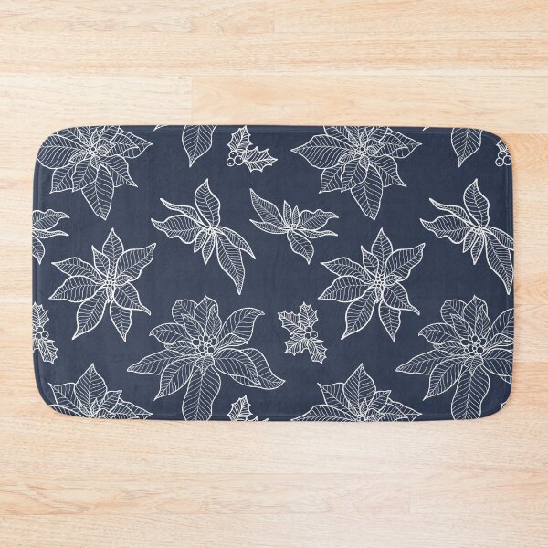 Item preview, Elegant Winter Poinsettia Holly Botanical Line Art Pattern designed and sold by Jennifer Creations.