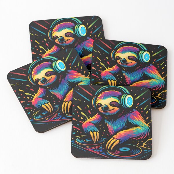 Item preview, DJ Sloth Music Lover Funny Animal Turntable SLOTH DJ Slow sloth on the Vinyl designed and sold by Genius Geek.