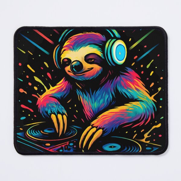 Item preview, DJ Sloth Music Lover Funny Animal Turntable SLOTH DJ Slow sloth on the Vinyl designed and sold by Genius Geek.