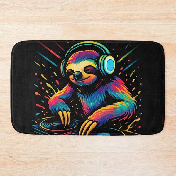 Item preview, DJ Sloth Music Lover Funny Animal Turntable SLOTH DJ Slow sloth on the Vinyl designed and sold by Genius Geek.