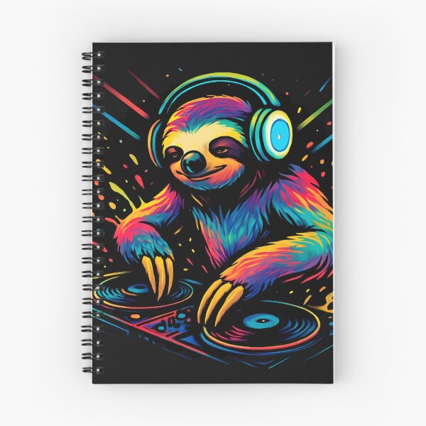 Item preview, DJ Sloth Music Lover Funny Animal Turntable SLOTH DJ Slow sloth on the Vinyl designed and sold by Genius Geek.