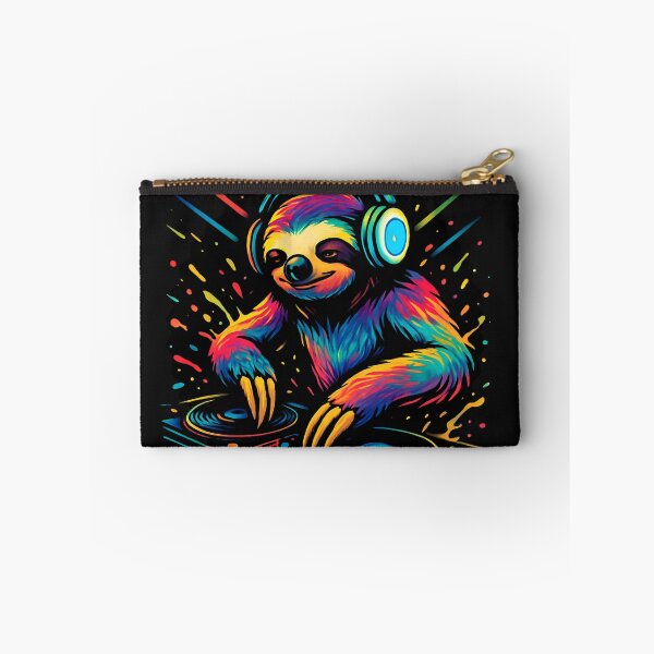 Item preview, DJ Sloth Music Lover Funny Animal Turntable SLOTH DJ Slow sloth on the Vinyl designed and sold by Genius Geek.