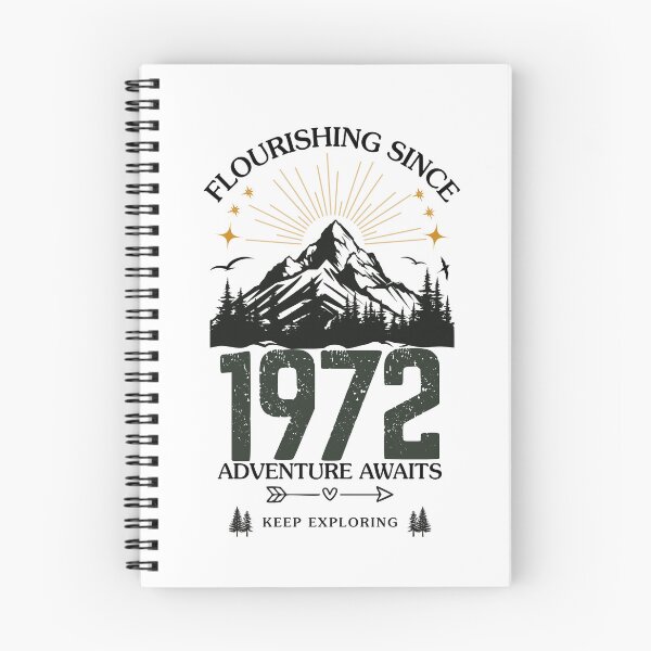 Item preview, 1972 Flourishing Since Mountain Adventure Birthday Design designed and sold by FlareCraftStudio.