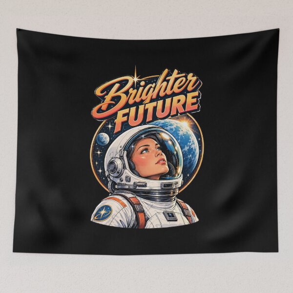 Item preview, Brighter Future - Retro Astronaut Woman designed and sold by Quantum Fashion.