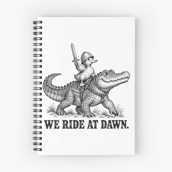 Item preview, We Ride At Dawn Duck Knight Alligator Vintage Art TTRPG Meme designed and sold by Yellowriversss.