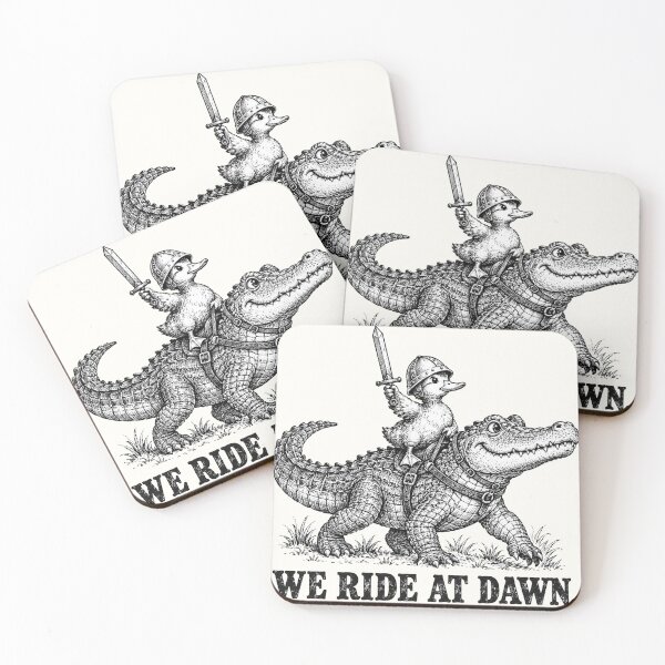 Item preview, We Ride At Dawn Duck Knight Alligator Vintage Art TTRPG Meme designed and sold by Yellowriversss.