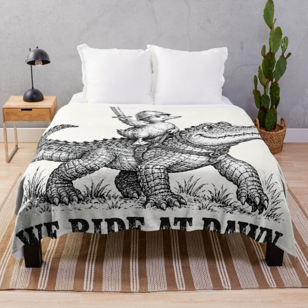Item preview, We Ride At Dawn Duck Knight Alligator Vintage Art TTRPG Meme designed and sold by Yellowriversss.